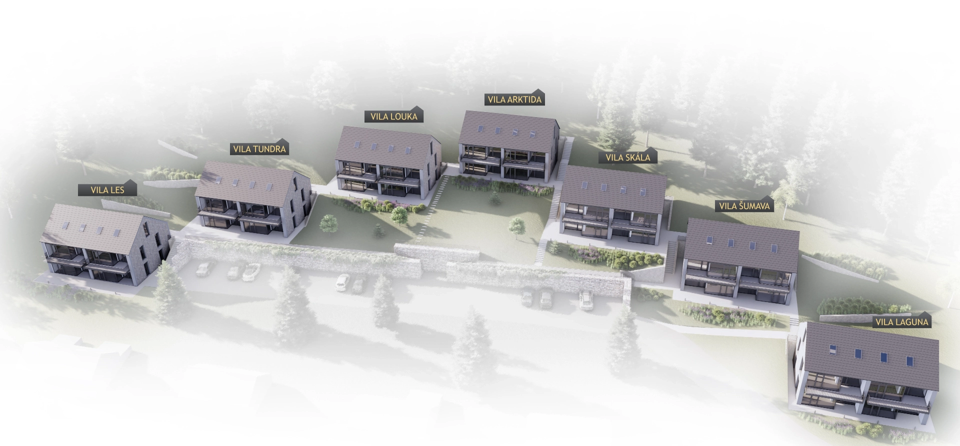 mapa apartmánů Lipno Forest Rezidence